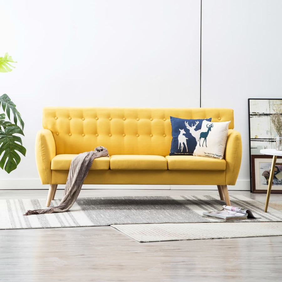 Driezitsbank 172X70X82 Cm Stof Geel
