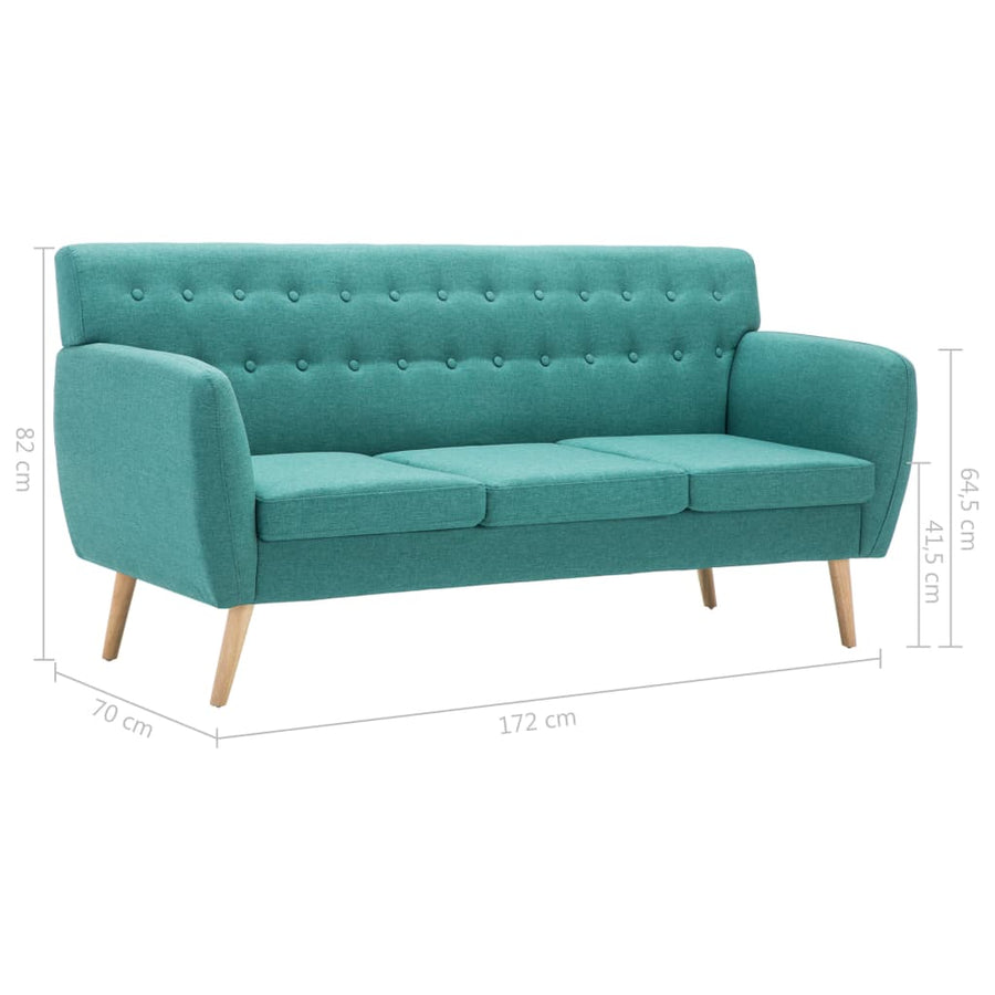 Driezitsbank 172X70X82 Cm Stof Groen