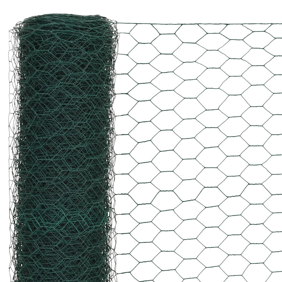 Kippengaas 25X1,5 M Staal Met Pvc Coating Groen