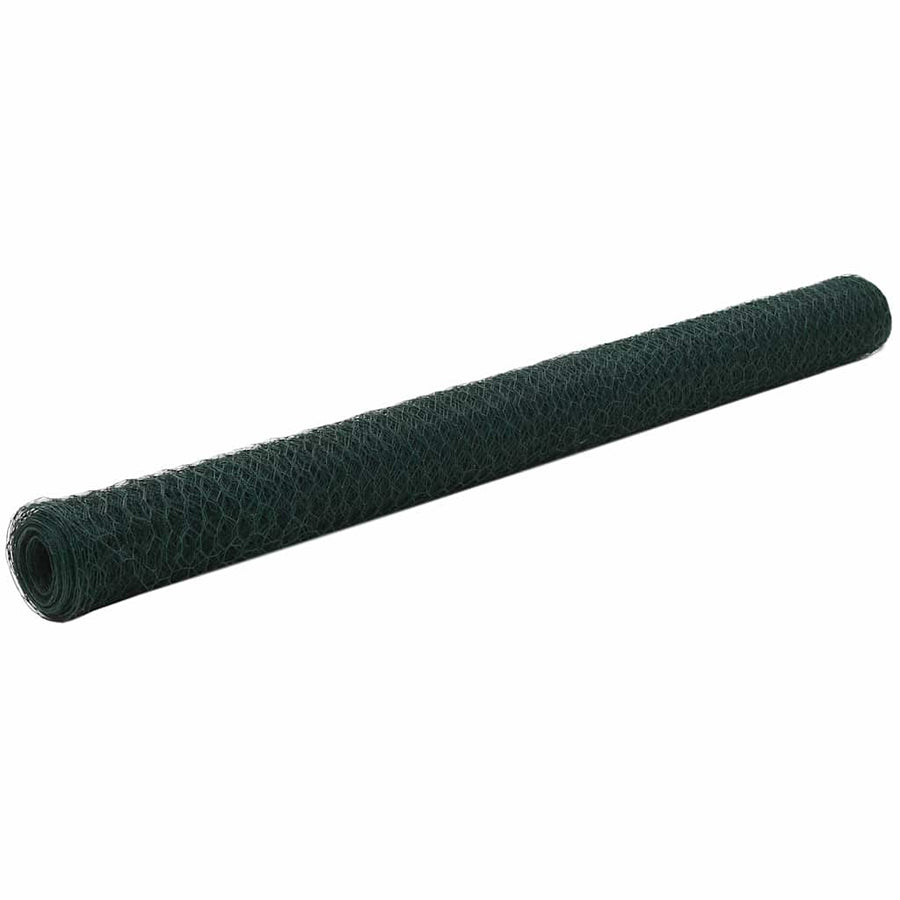 Kippengaas 25x1,5 m staal met PVC coating groen