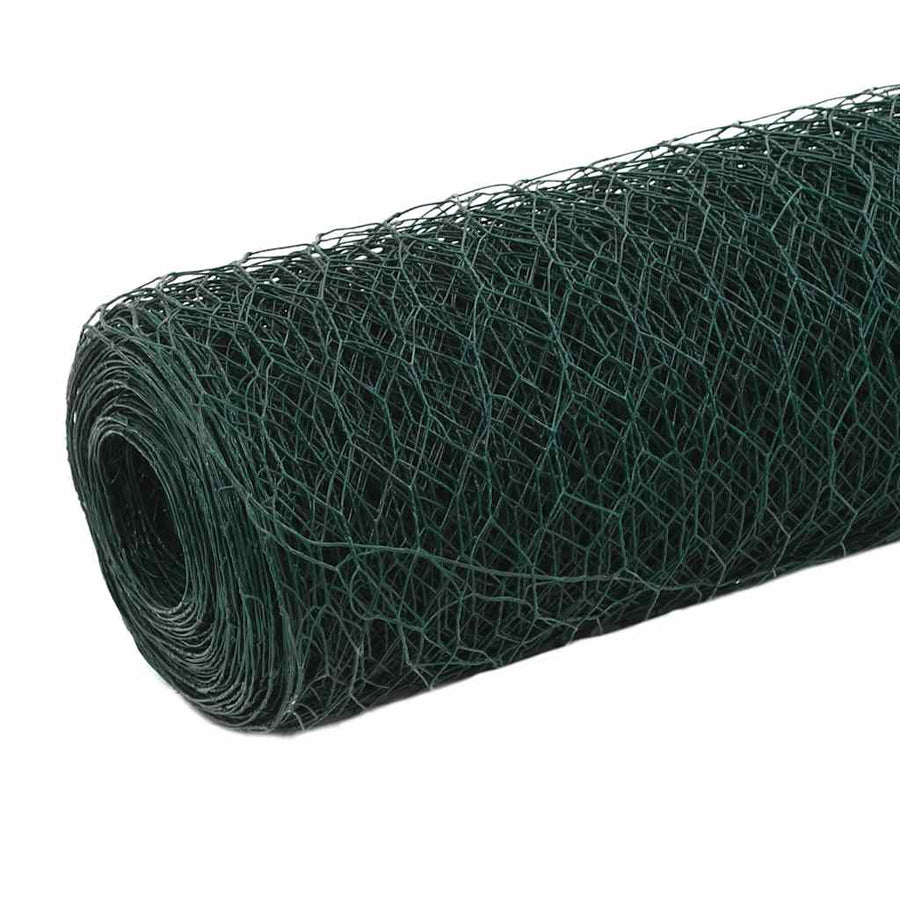 Kippengaas 25x1,5 m staal met PVC coating groen