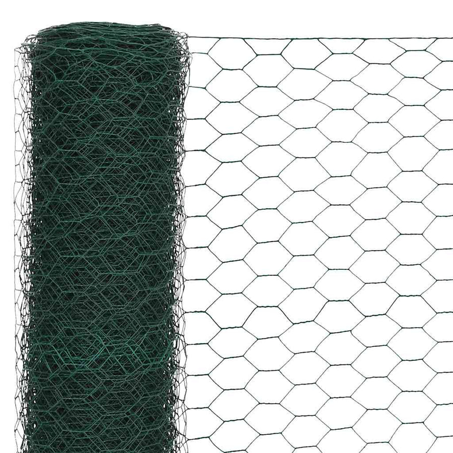 Kippengaas 25x1,5 m staal met PVC coating groen