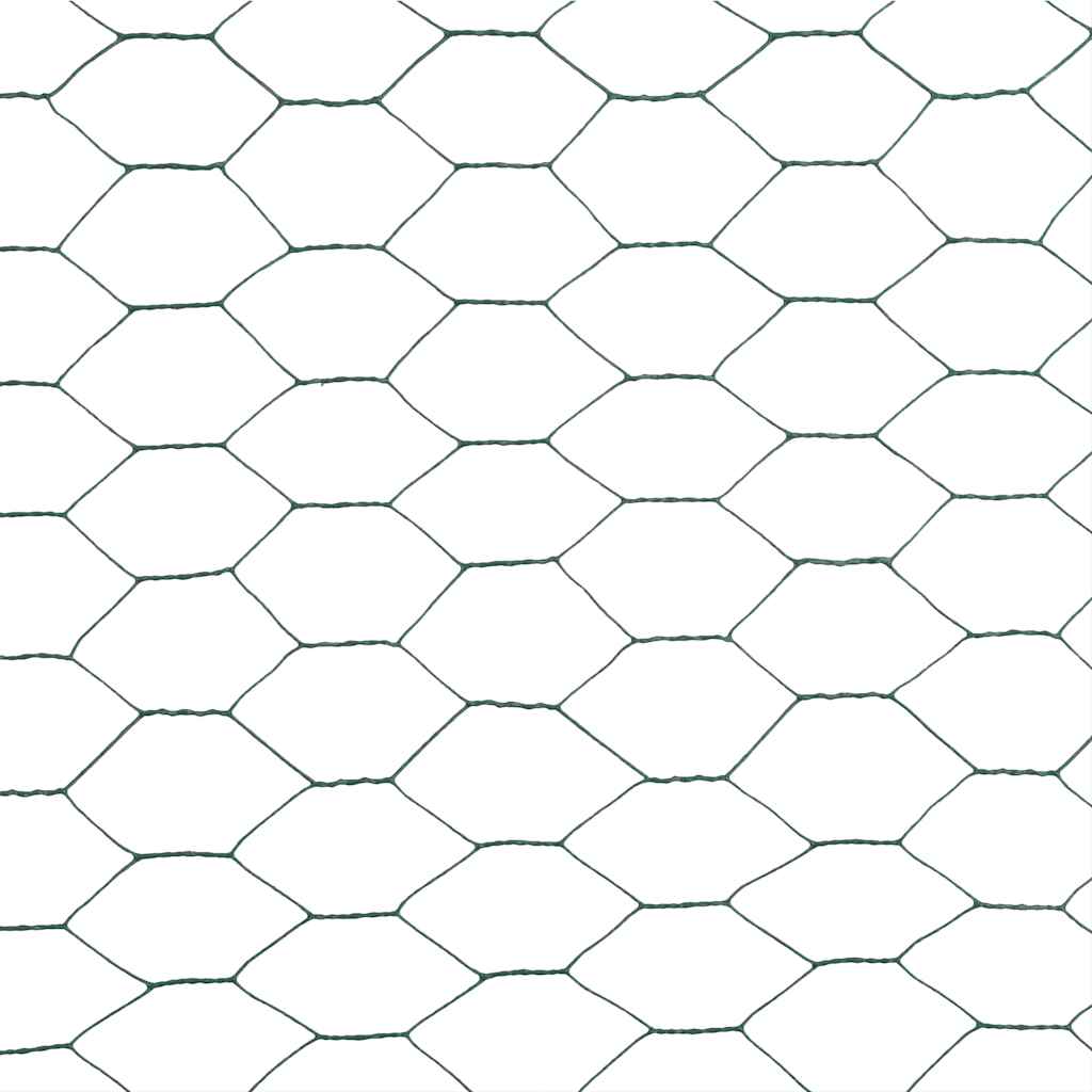 Kippengaas 25x1,5 m staal met PVC coating groen