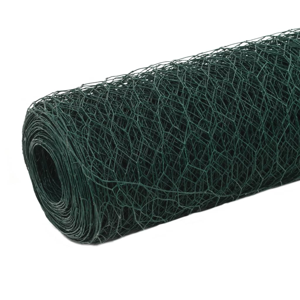 Kippengaas 25X1,5 M Staal Met Pvc Coating Groen