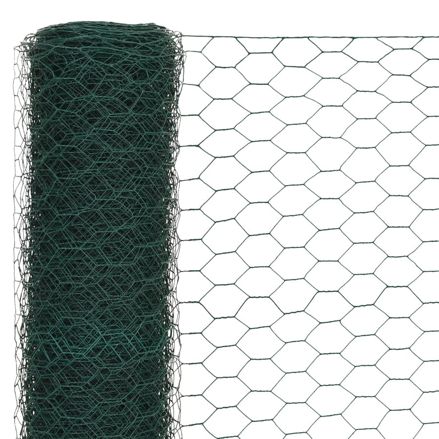 Kippengaas 25X1,5 M Staal Met Pvc Coating Groen