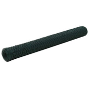 Kippengaas 25 m x 1.2 m staal PVC groen