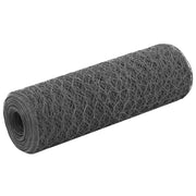 Chicken wire 25x0.5 m steel with PVC coating grey
