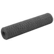 Kippengaas 25x0,75 m staal PVC coating grijs