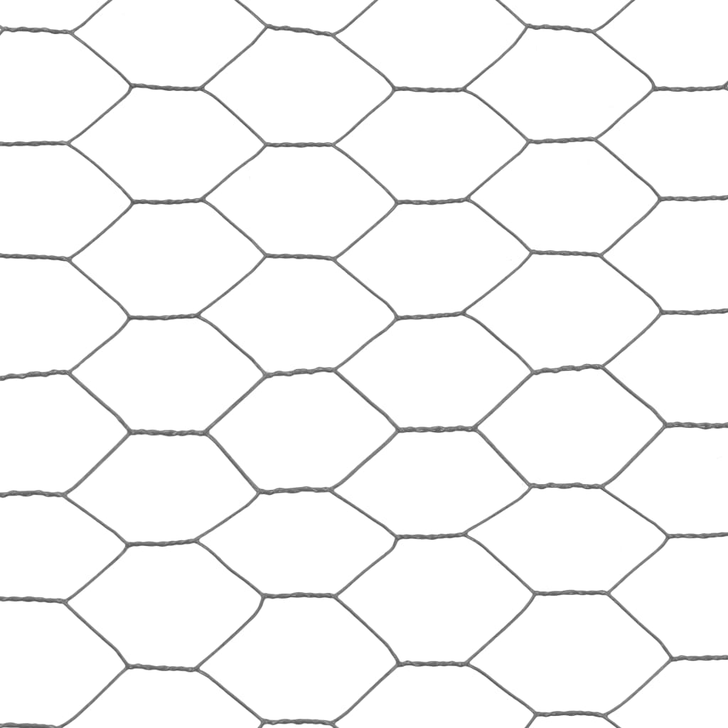 Kippengaas 25x0,75 m staal met PVC coating grijs 0.75 m