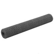 Kippengaas 25x1 m staal PVC coating grijs