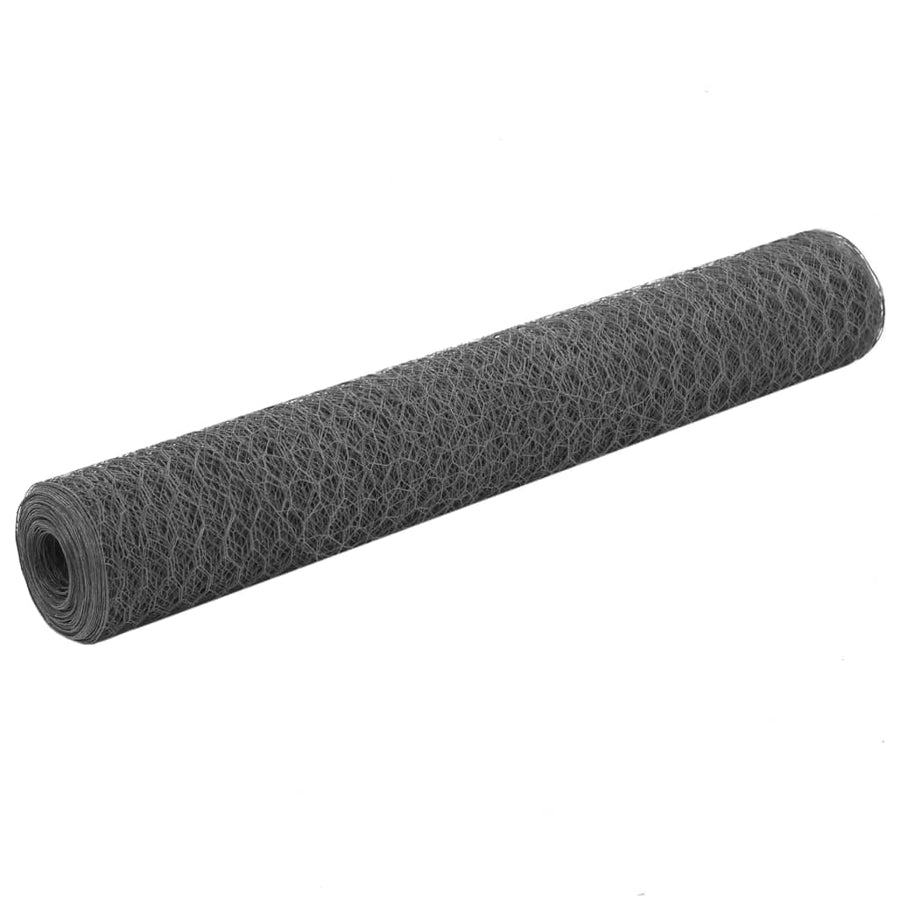 Kippengaas 25X Staal Met Pvc Coating 1 m Grijs
