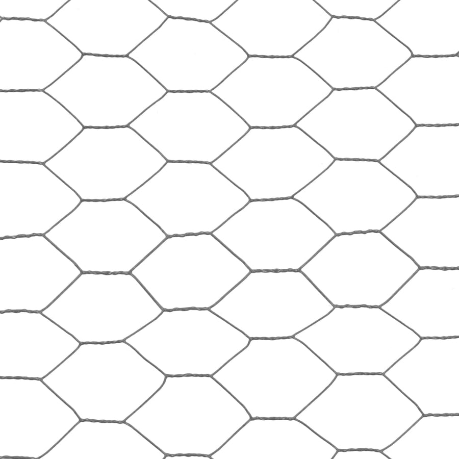 Kippengaas 25x1,5 m staal met PVC coating grijs