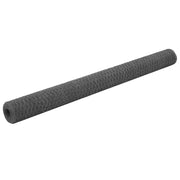 Kippengaas 25x1,5 m staal PVC coating grijs