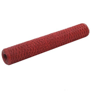 Kippengaas 25x1 m staal PVC coating rood