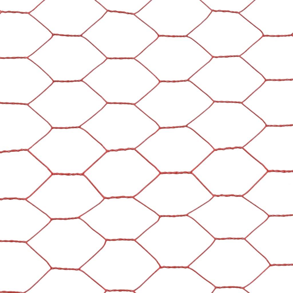 Kippengaas 25X1 M Staal Met Pvc Coating Rood
