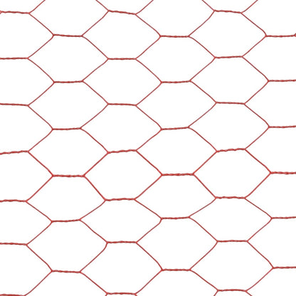 Kippengaas 25X1 M Staal Met Pvc Coating Rood