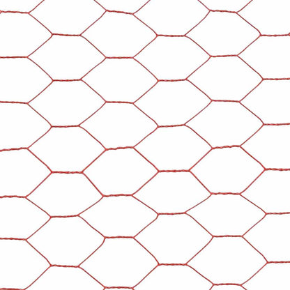 Kippengaas 25x1,2 m staal met PVC coating rood