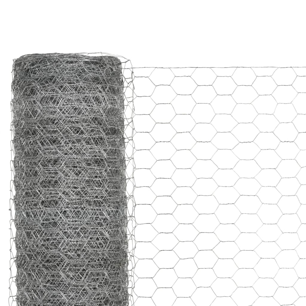 Kippengaas 25x1,2 m gegalvaniseerd staal zilverkleurig 1.2 m