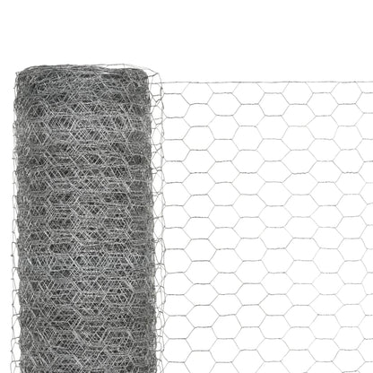 Kippengaas 25x1,2 m gegalvaniseerd staal zilverkleurig 1.2 m