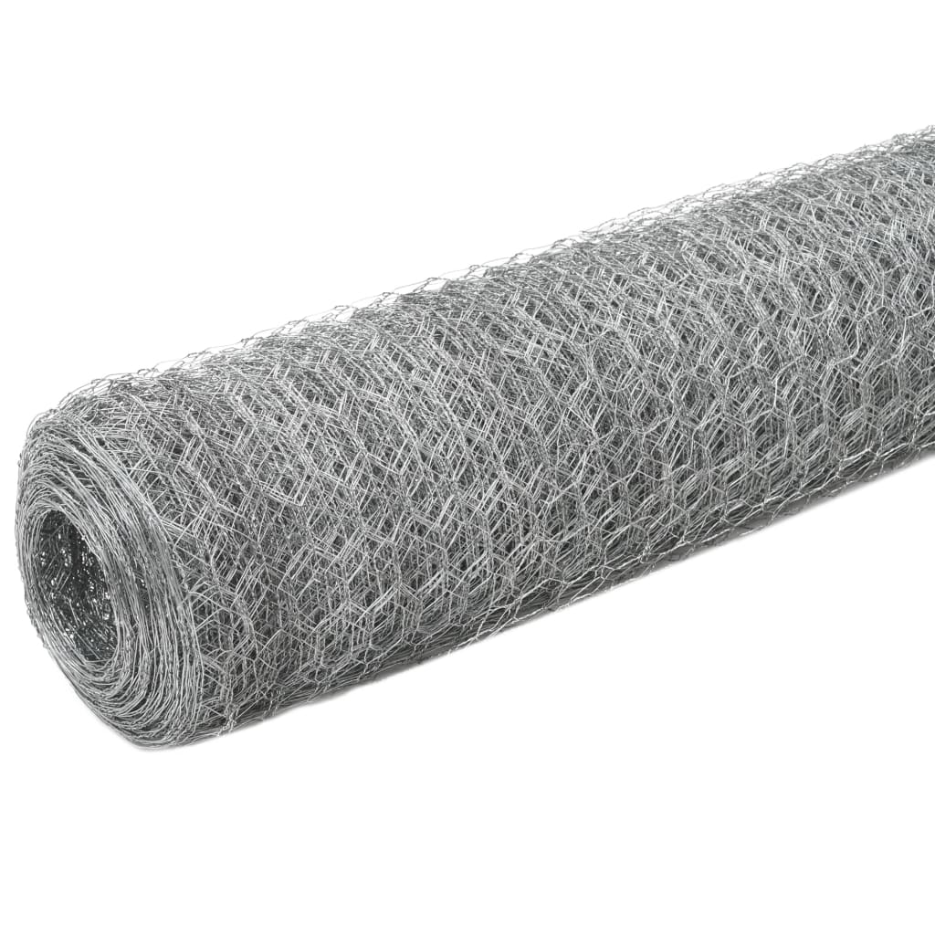 Kippengaas 25x1,5 m gegalvaniseerd staal zilverkleurig 1.5 m