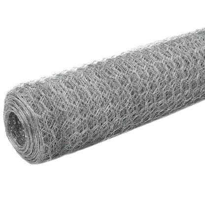 Kippengaas 25x1,5 m gegalvaniseerd staal zilverkleurig
