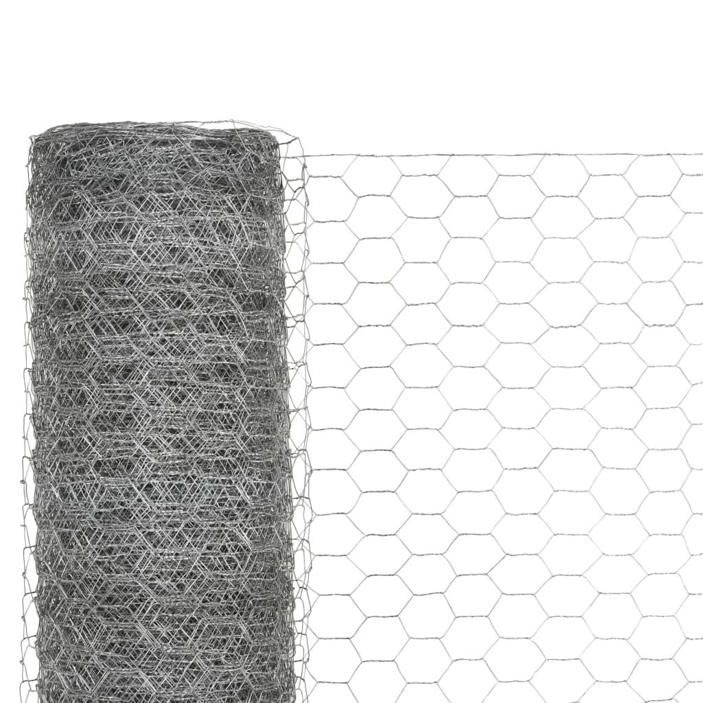 Kippengaas 25x1,5 m gegalvaniseerd staal zilverkleurig