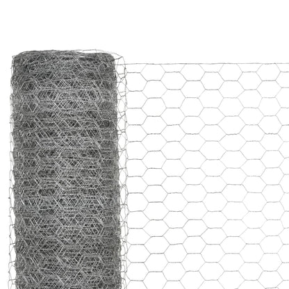 Kippengaas 25x1,5 m gegalvaniseerd staal zilverkleurig