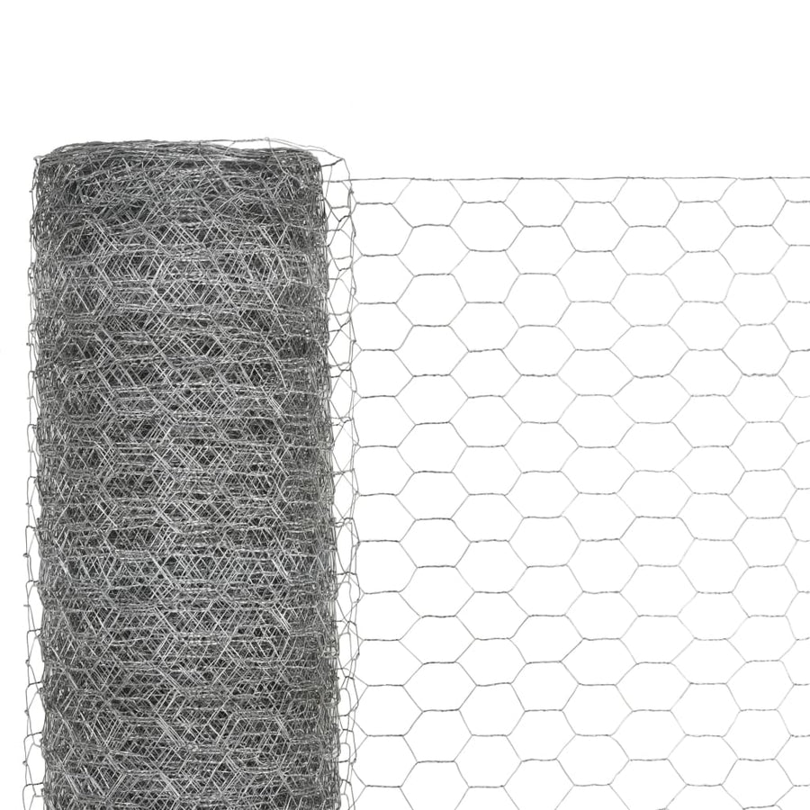 Kippengaas 25x1,5 m gegalvaniseerd staal zilverkleurig