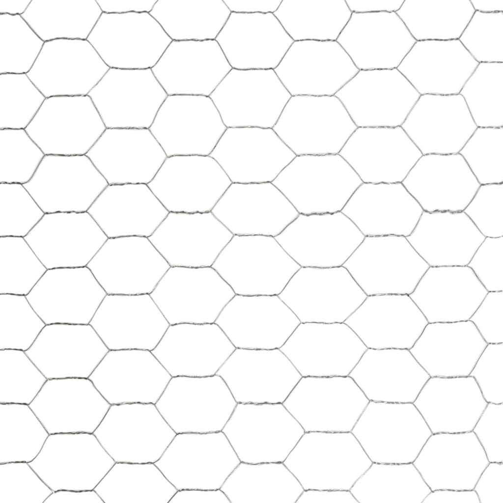 Kippengaas 25x1,5 m gegalvaniseerd staal zilverkleurig