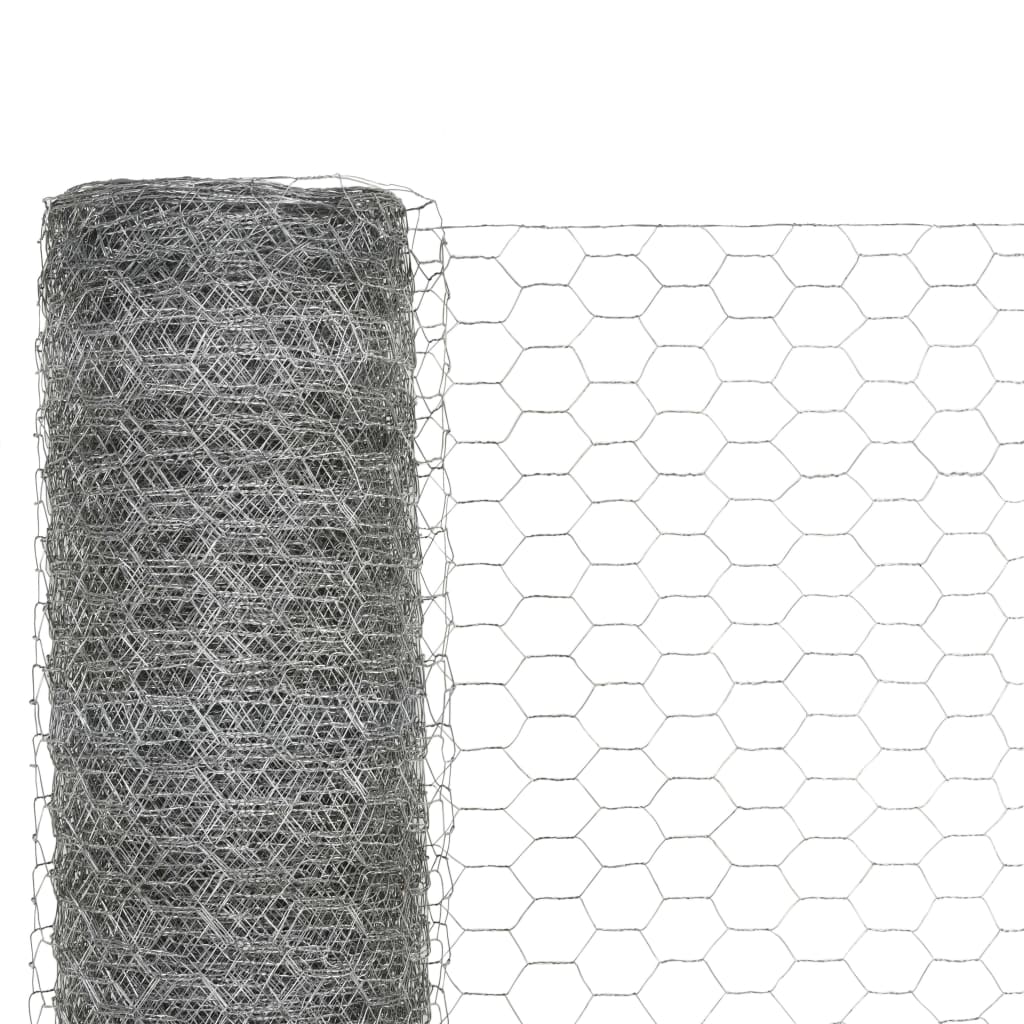 Kippengaas 25x1,5 m gegalvaniseerd staal zilverkleurig