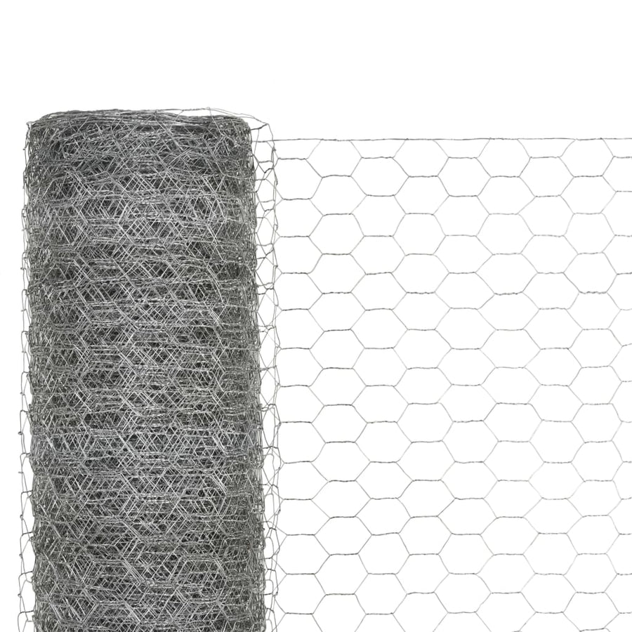 Kippengaas 25x1,5 m gegalvaniseerd staal zilverkleurig