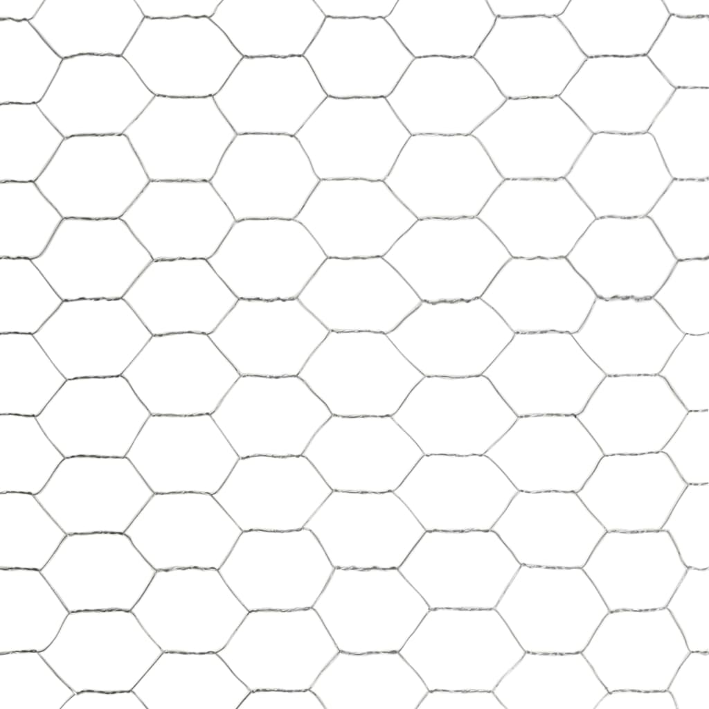 Kippengaas 25x1,5 m gegalvaniseerd staal zilverkleurig