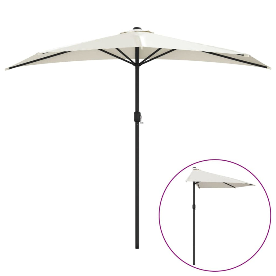 Balkonparasol Half Met Aluminium Paal 270X144 Cm Kleurig Zand