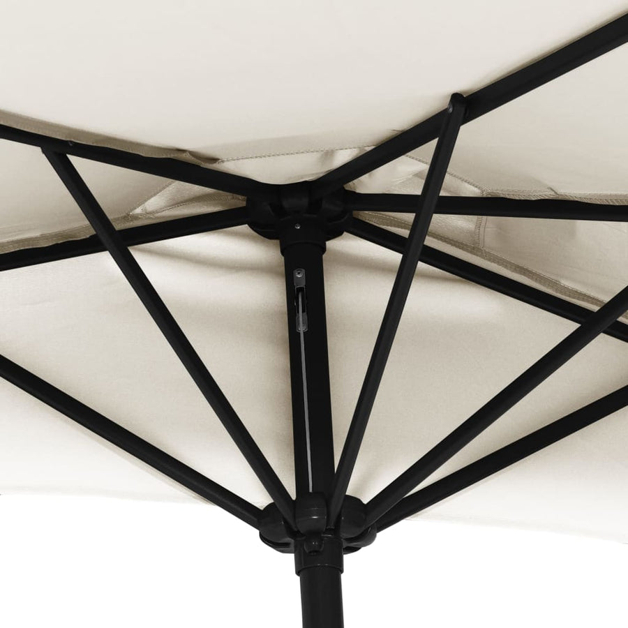 Balkonparasol Half Met Aluminium Paal 270X144 Cm Kleurig Zand