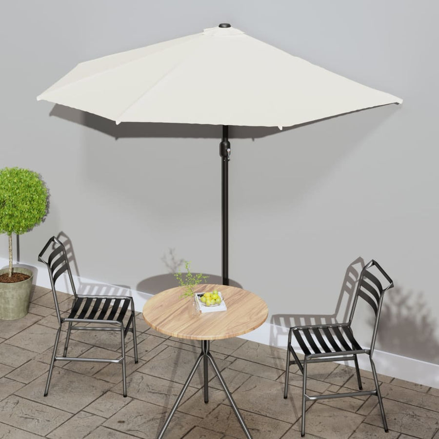 Balkonparasol Half Met Aluminium Paal 270X144 Cm Kleurig Zand