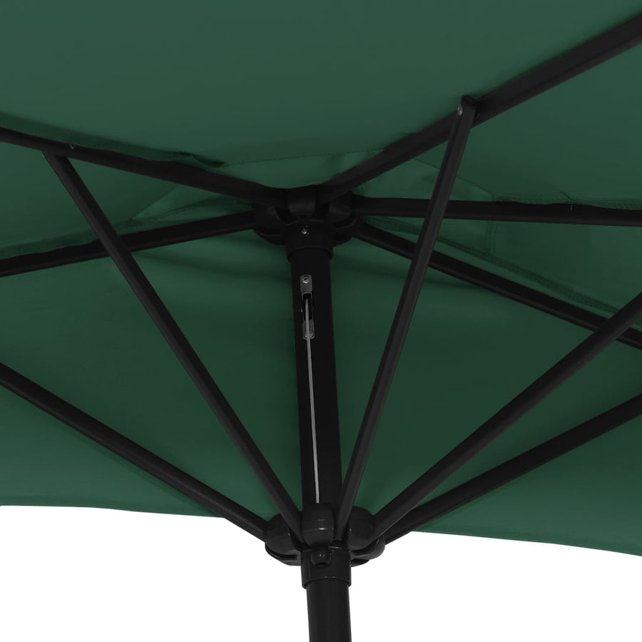Balkonparasol Half Met Aluminium Paal 270X144 Cm Groen