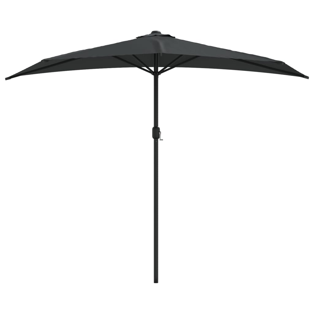 Balkonparasol Half Met Aluminium Paal 270X144 Cm Antraciet