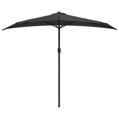 Balkonparasol Half Met Aluminium Paal 270X144 Cm Antraciet