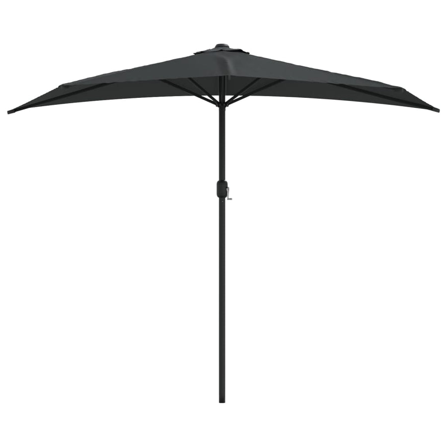 Balkonparasol Half Met Aluminium Paal 270X144 Cm Antraciet
