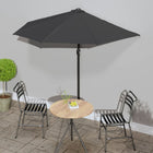 Balkonparasol Half Met Aluminium Paal 270X144 Cm Antraciet