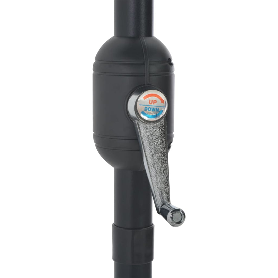 Balkonparasol Half Met Aluminium Paal 270X144 Cm Taupe donkertaupe