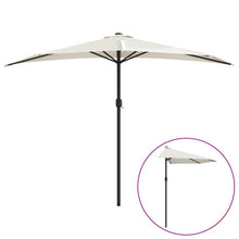 Balkonparasol Half Met Aluminium Paal 300X155 Cm Zandkleurig Donker zand