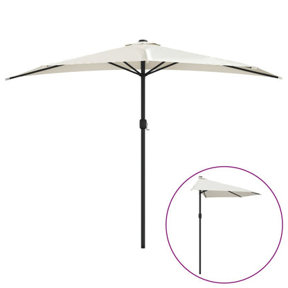 Balkonparasol Half Met Aluminium Paal 300X155 Cm Zandkleurig Donker zand