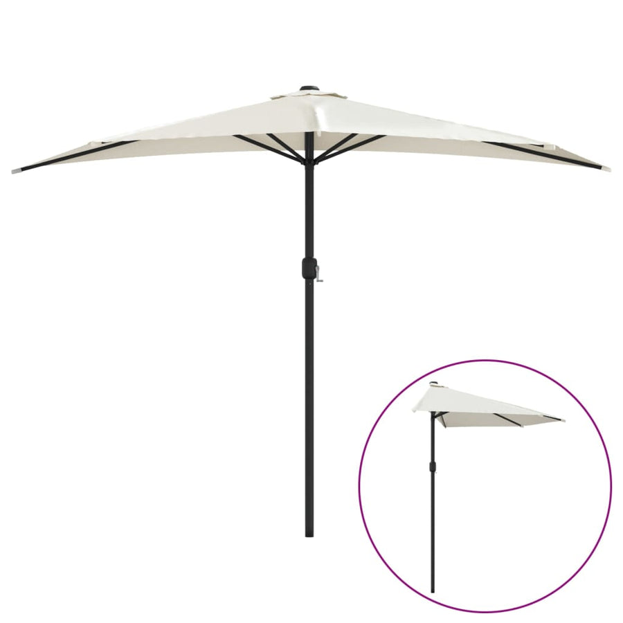 Balkonparasol Half Met Aluminium Paal 300X155 Cm Zandkleurig Donker zand