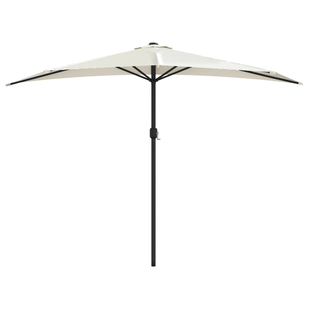 Balkonparasol Half Met Aluminium Paal 300X155 Cm Zandkleurig Donker zand