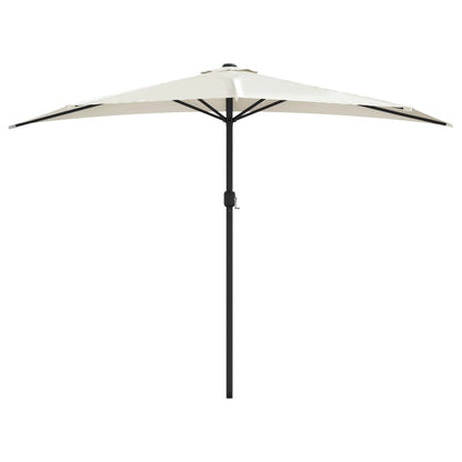 Balkonparasol Half Met Aluminium Paal 300X155 Cm Zandkleurig Donker zand