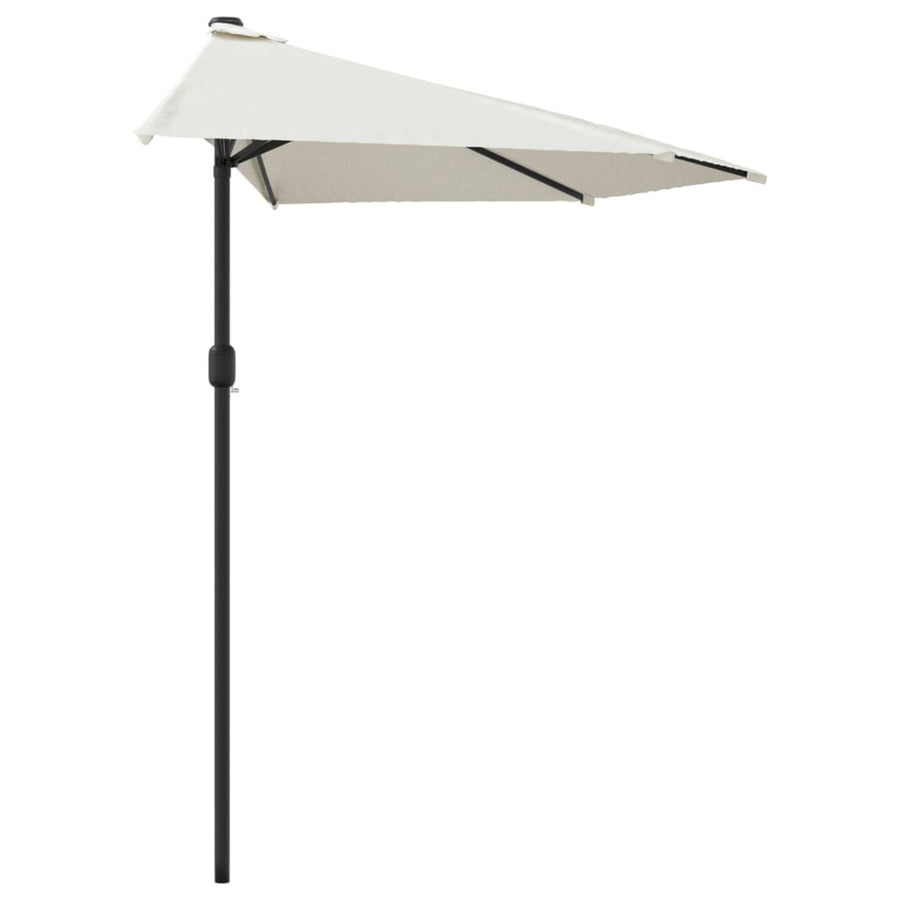 Balkonparasol Half Met Aluminium Paal 300X155 Cm Zandkleurig Donker zand
