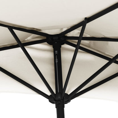 Balkonparasol Half Met Aluminium Paal 300X155 Cm Zandkleurig Donker zand