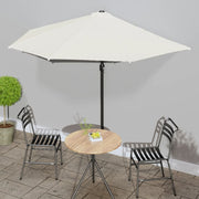 Balkonparasol half 300x155 cm zandkleurig