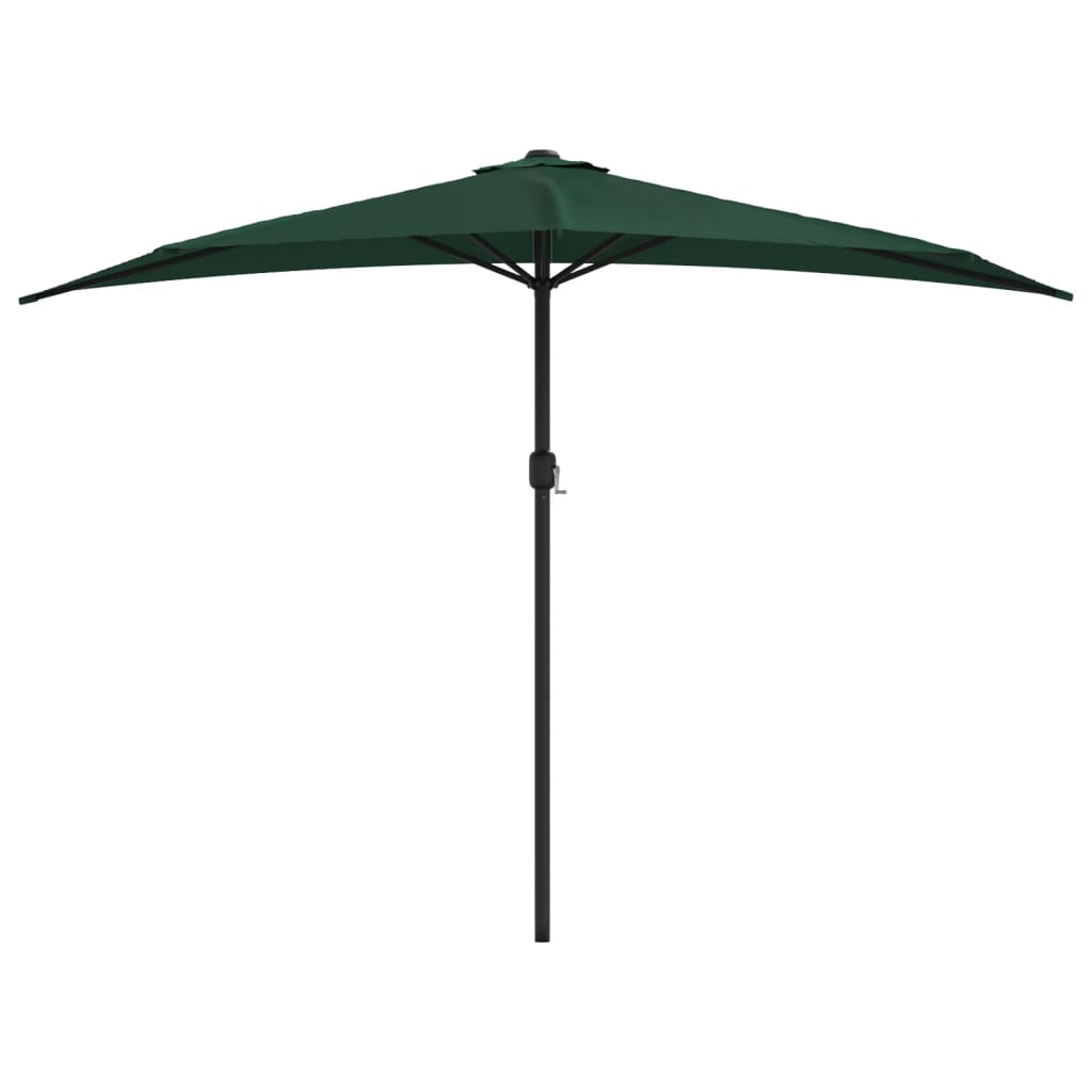 Balkonparasol Half Met Aluminium Paal 300X155 Cm Groen Donkergroen